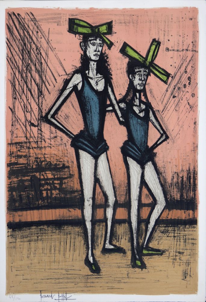 Lithographie Buffet - Les deux soeurs, 1968 - Hand-signed!