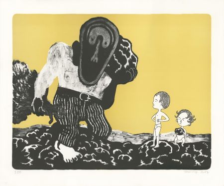 Lithographie David B - Les Enfants et le Géant