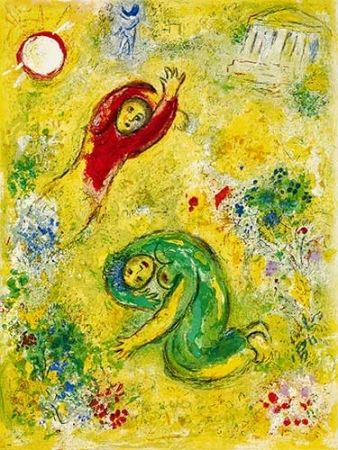 Lithographie Chagall - Les fleurs saccagées
