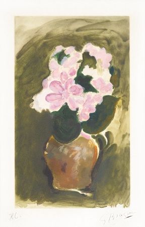 Eau-Forte Et Aquatinte Braque - Les Fleurs Violets (Purple Flowers), c. 1960