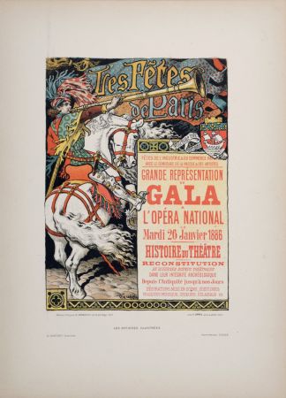 Lithographie Grasset - Les Fêtes de Paris, 1896