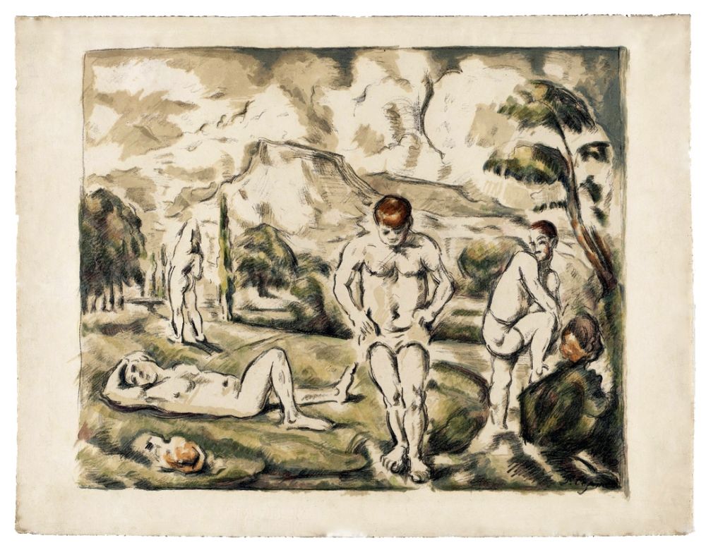 Lithographie Cezanne - Les Grands Baigneurs