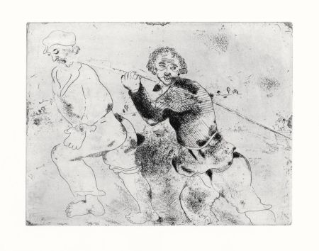 Eau-Forte Chagall - Les Haleurs