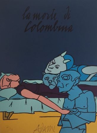 Lithographie Adami - Les Impromptus du matin - Colombine