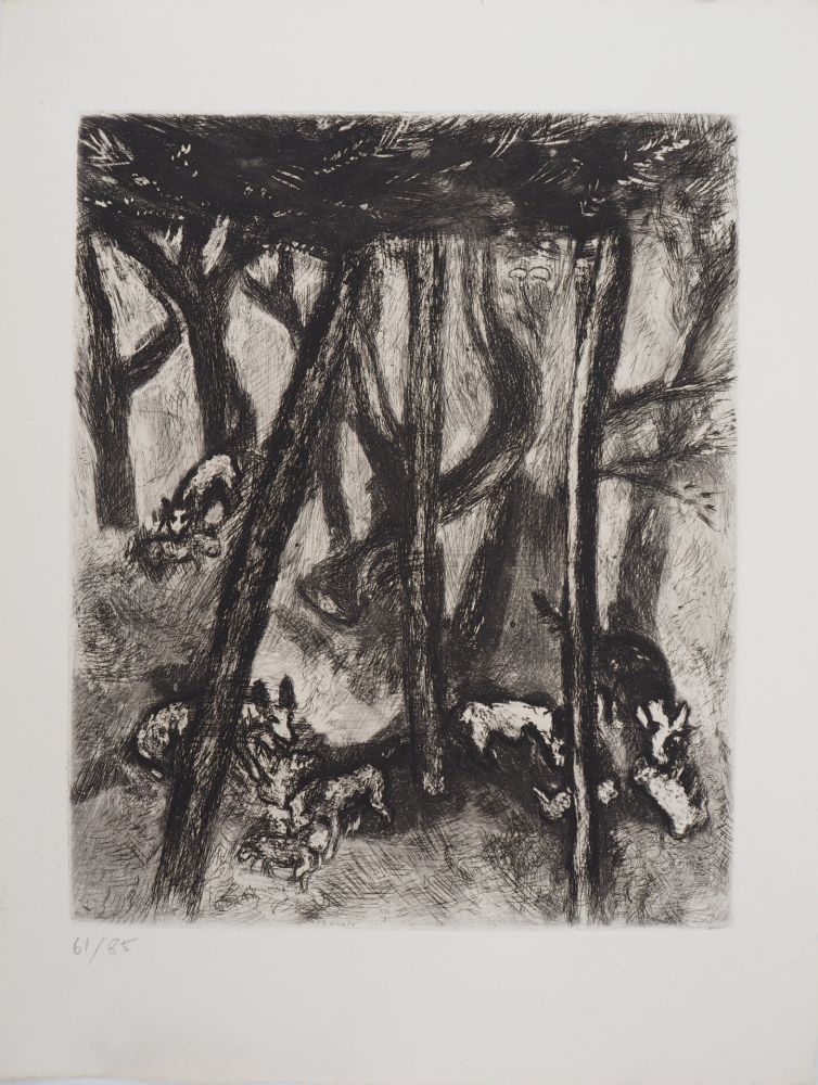 Gravure Chagall - Les loups et les brebis