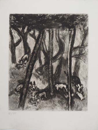Gravure Chagall - Les loups et les brebis
