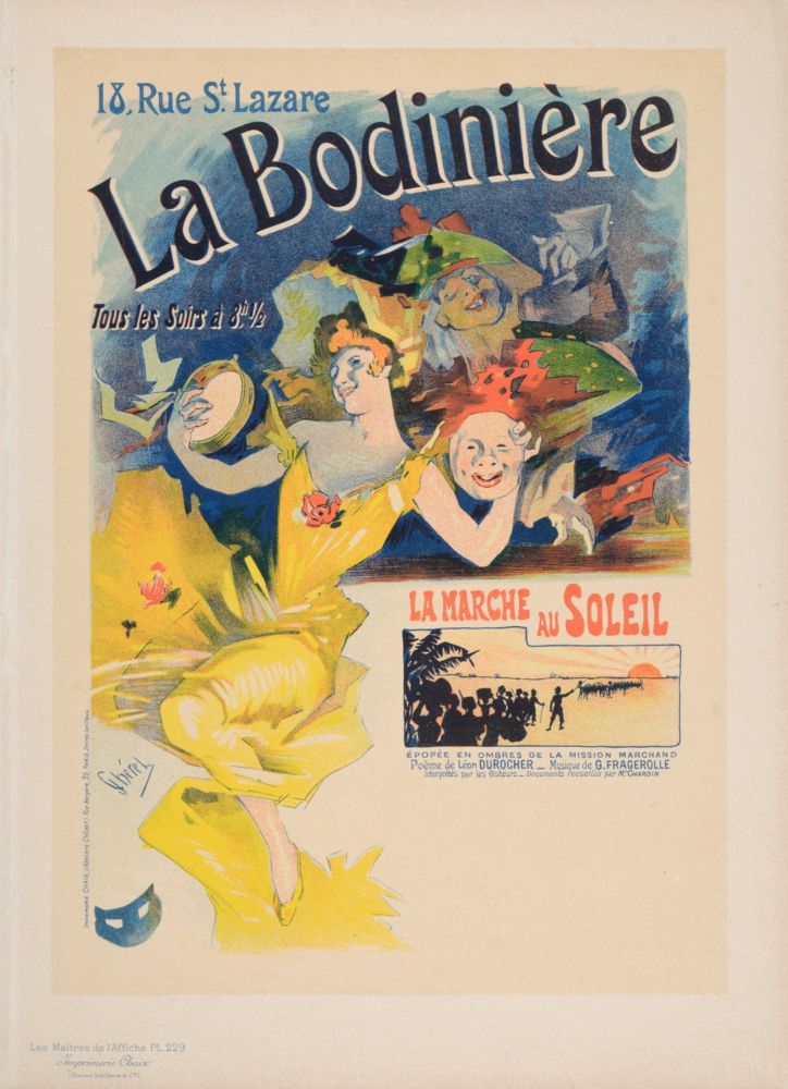 Lithographie Cheret - Les Maitres de l'Affiche : La Bodinière, c. 1900