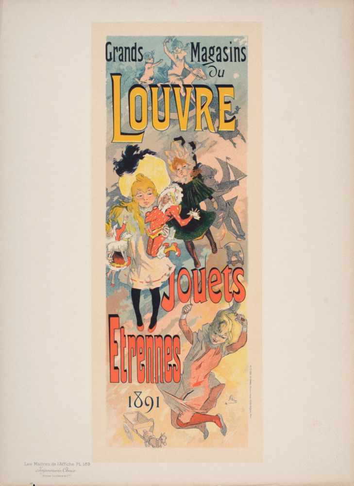 Lithographie Cheret - Les Maîtres de l'Affiche : Grands Magasins du Louvre (1), 1891