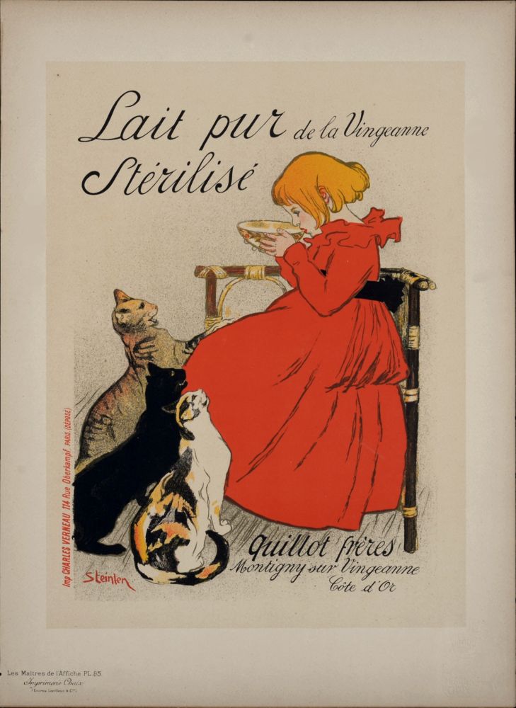 Lithographie Steinlen - Les Maîtres de l'Affiche : Lait Pur Stérilisé de la Vingeanne, 1897