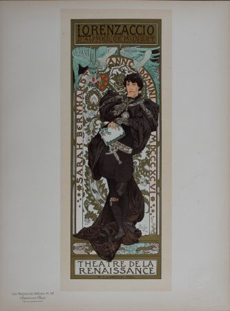 Lithographie Mucha - Les Maîtres de l’Affiche : Lorenzaccio, 1898