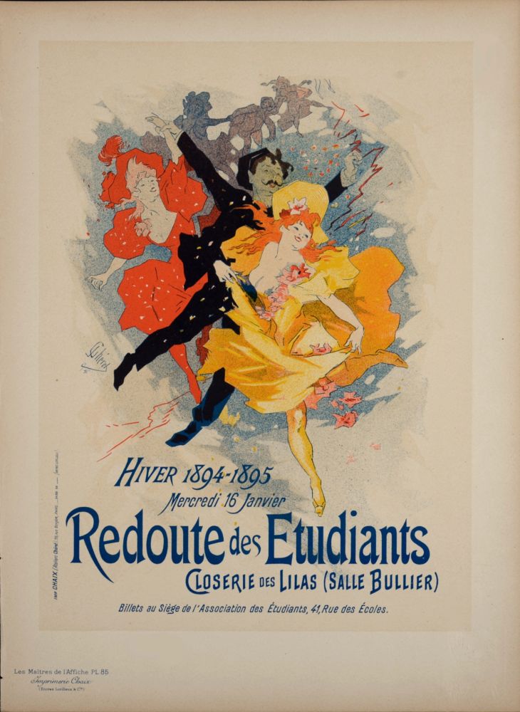 Lithographie Cheret - Les Maîtres de l'Affiche : Redoute des Étudiants, 1897