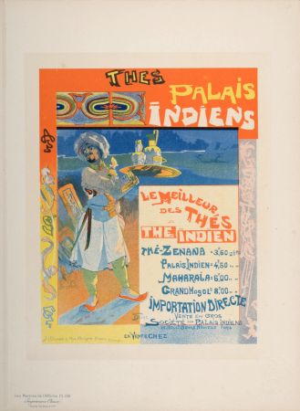 Lithographie De Feure - Les Maîtres de l'Affiche : Thés Palais Indiens, 1895