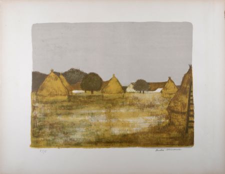 Lithographie Minaux - Les meules, c. 1955 - Hand-signed!