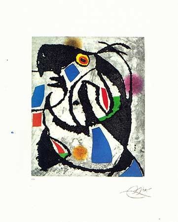 Gravure Miró - Les montagnards