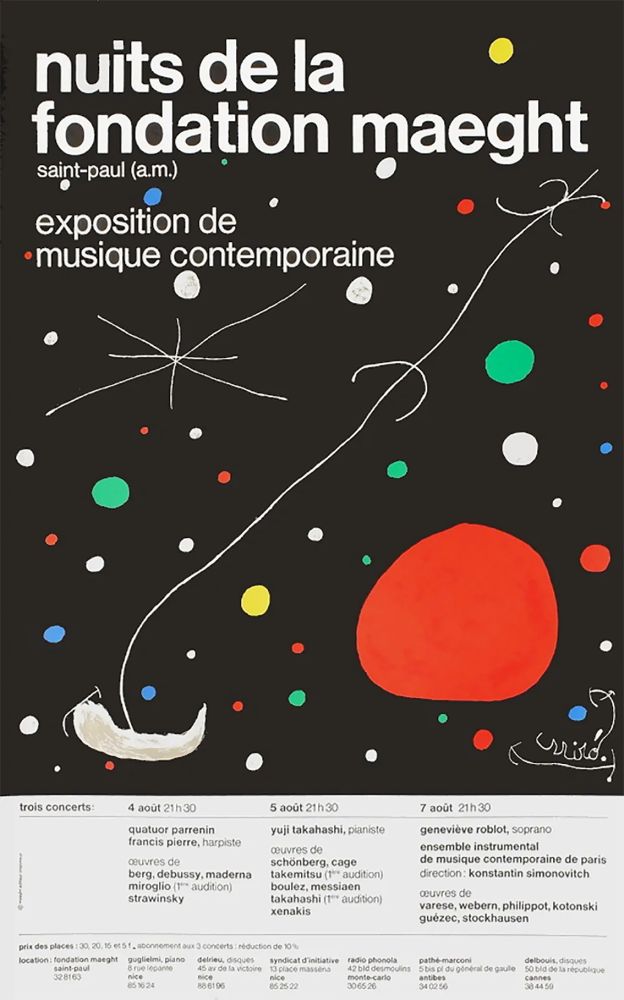 Lithographie Miró - LES NUITS DE LA FONDATION MAEGHT (1967).