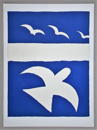 Lithographie Braque (After) - Les oiseaux