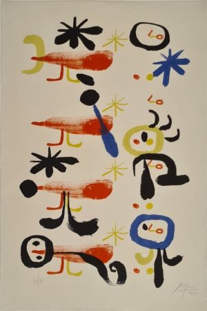 Lithographie Miró - Les Oiseleurs I 