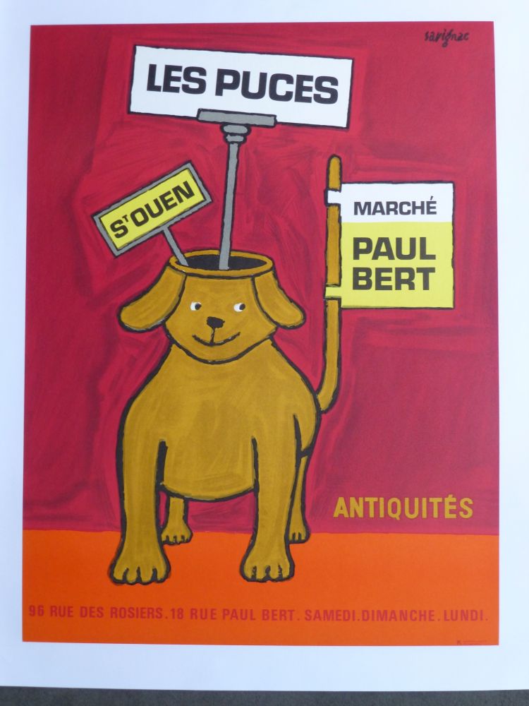 Affiche Savignac - Les puces de Saint Ouen 