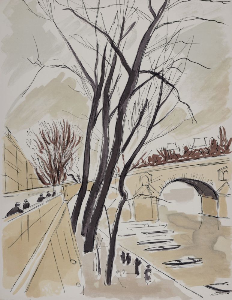 Lithographie Dunoyer De Segonzac - Les Quais de Paris, 1962