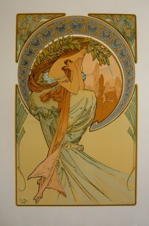 Lithographie Mucha - Les quatre saisons 2