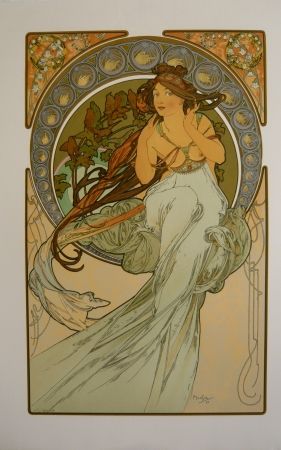 Lithographie Mucha - Les quatre saisons 3