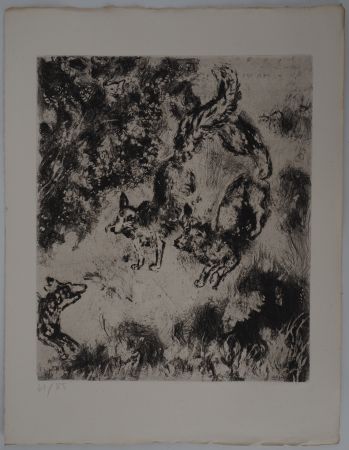 Gravure Chagall - Les renards (Le renard ayant la queue coupée)