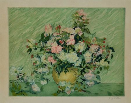 Aquatinte Van Gogh - Les roses