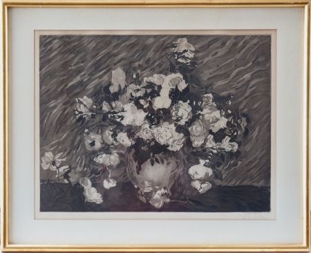 Eau-Forte Et Aquatinte Villon - Les roses (d'après Van Gogh)