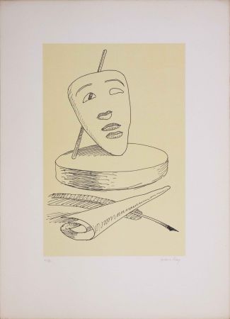 Lithographie Ray - Les six masques voyants