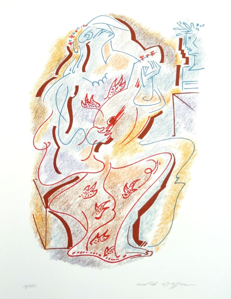 Lithographie Masson - Les sonnets de Louise Labé 2