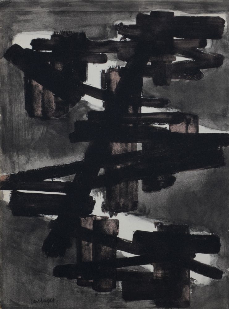 Pochoir Soulages - Les Temps Obscurs, 1953 - Very scarce!