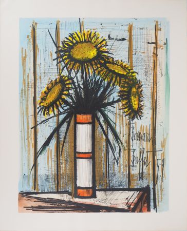 Lithographie Buffet - Les tournesols