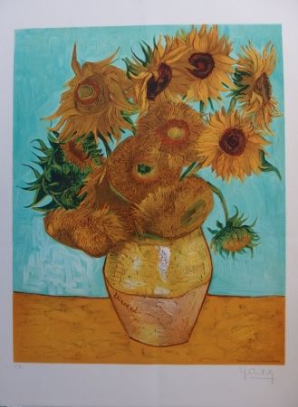 Lithographie Van Gogh - Les Tournesols