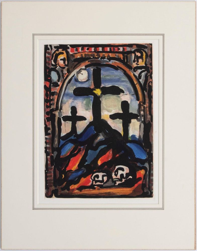 Aquatinte Rouault - Les tres croix