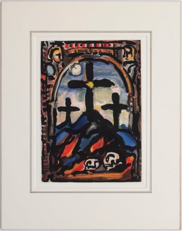 Aquatinte Rouault - Les tres croix