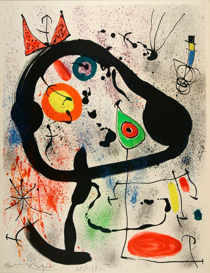 Lithographie Miró - Les Voyants