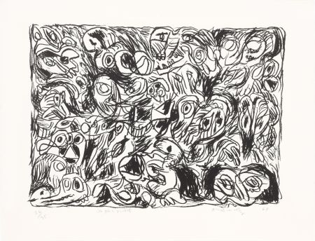 Lithographie Alechinsky - Les yeux ouverts 