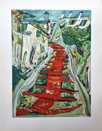 Pochoir Soutine - L'ESCALIER ROUGE (1923-1924)