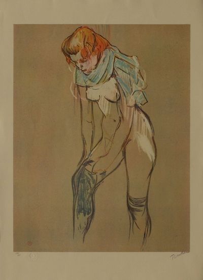 Lithographie Toulouse-Lautrec - L'Essayage des bas I