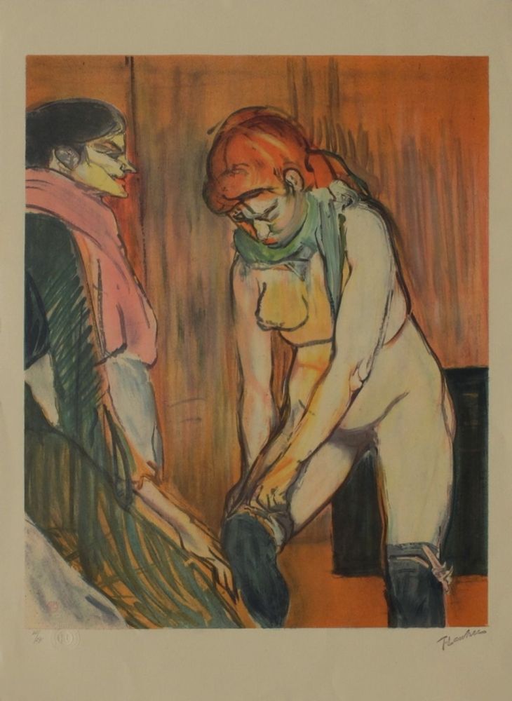 Lithographie Toulouse-Lautrec - L'Essayage des bas II