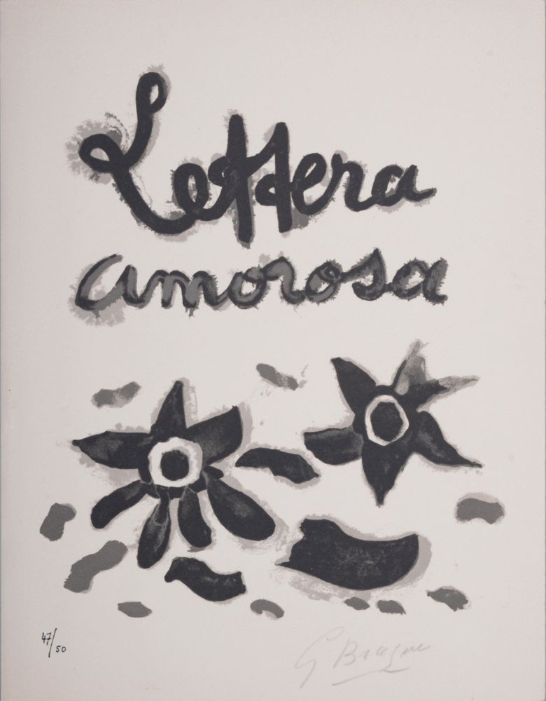 Lithographie Braque - Lettera Amorosa, 1963 - Original lithograph cover (Hand-signed!)