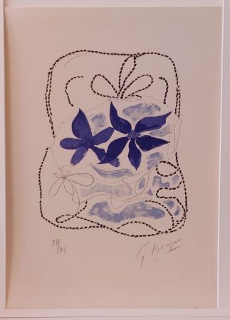 Lithographie Braque - Lettera Amorosa : Les deux iris bleus 