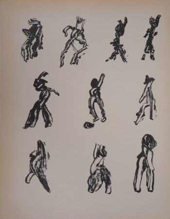 Lithographie Michaux - Lettrisme, dix figures