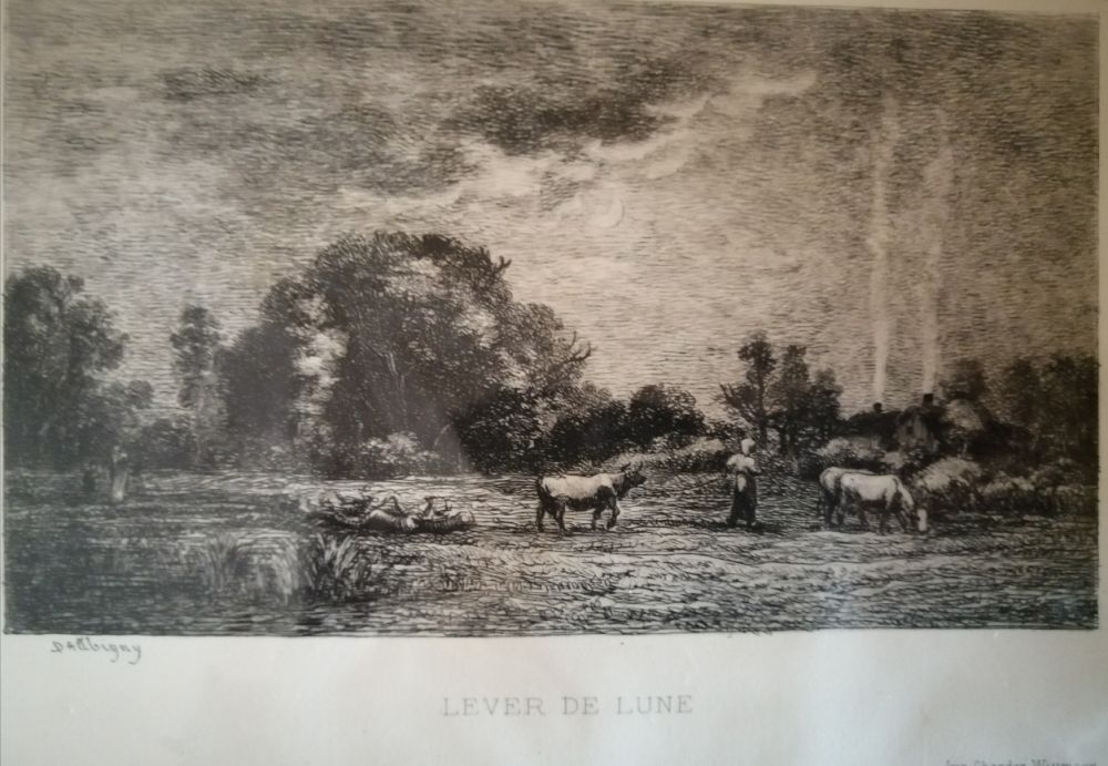 Eau-Forte Daubigny - Lever de lune