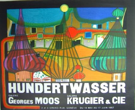 Lithographie Hundertwasser - L'Expulsion