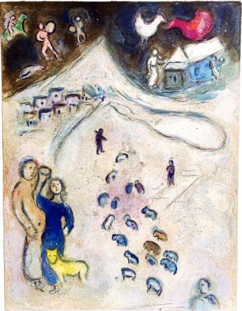 Lithographie Chagall - L'HIVER (Winter, from Daphnis & Chloé. 1961)
