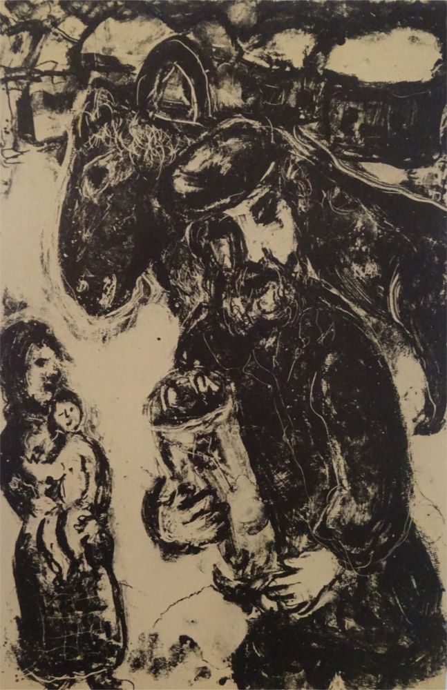 Lithographie Chagall - L'Homme a la Thora