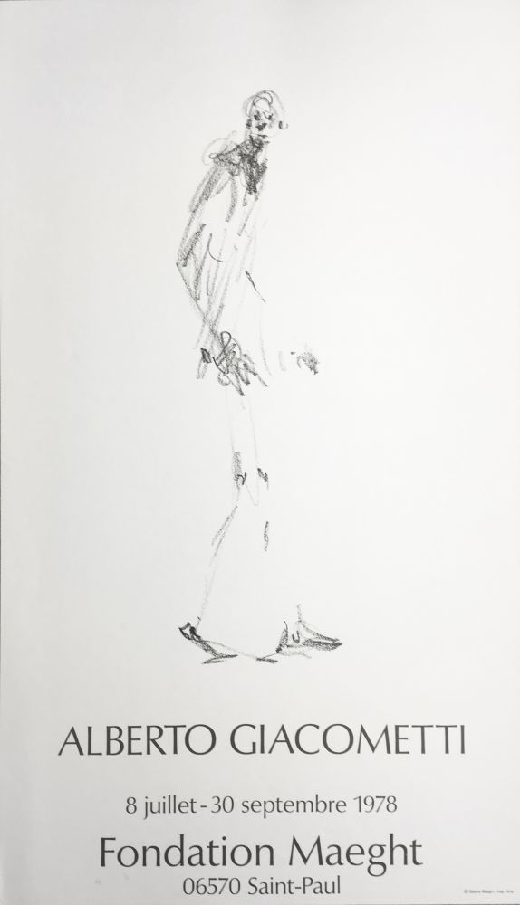 Affiche Giacometti - L'HOMME QUI MARCHE. Fondation Maeght du 8 juillet au 30 septembre 1978.