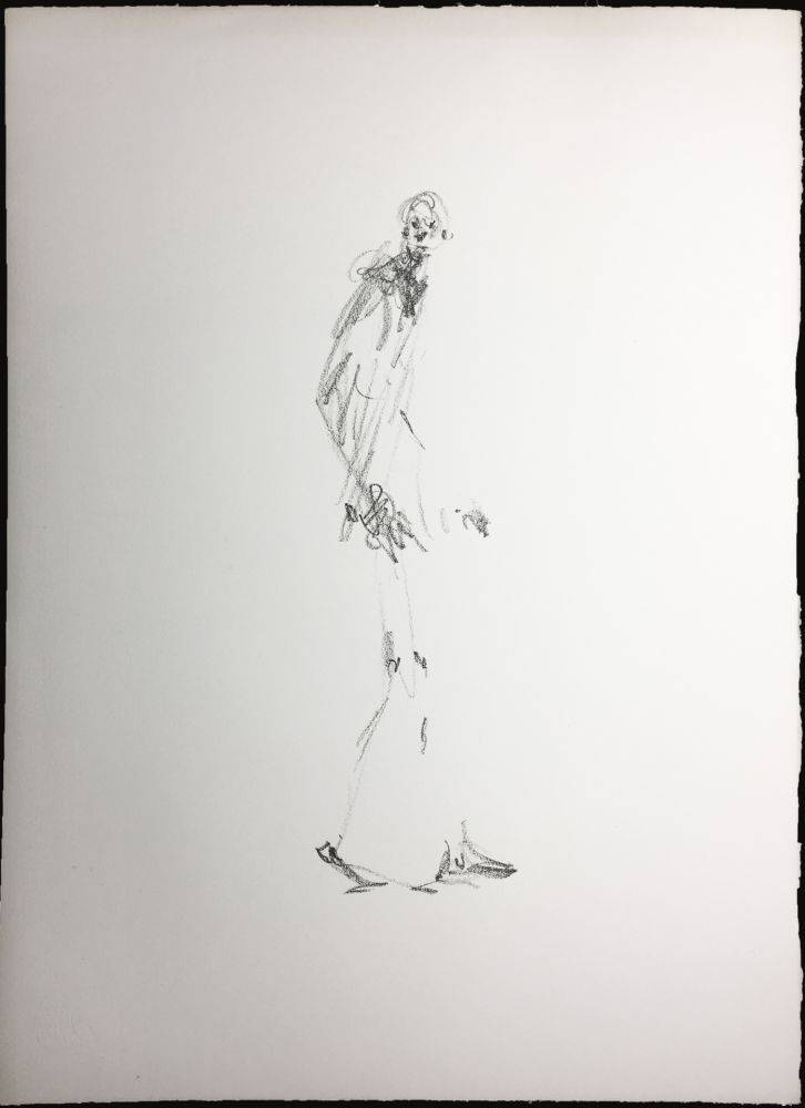 Lithographie Giacometti - L'HOMME QUI MARCHE. Lithographie pour 