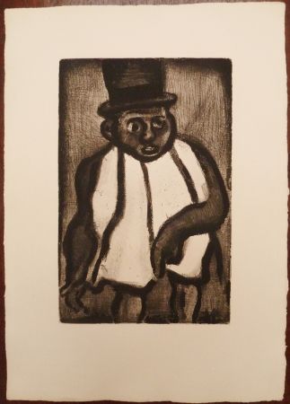 Gravure Rouault - L'homme à l'écharpe